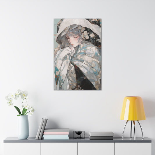 Unique Wall Art for your Home, Apartment, Dorm Room. Art Nouveau inspired print, ethereal female portrait, pastel floral artwork, vintage.