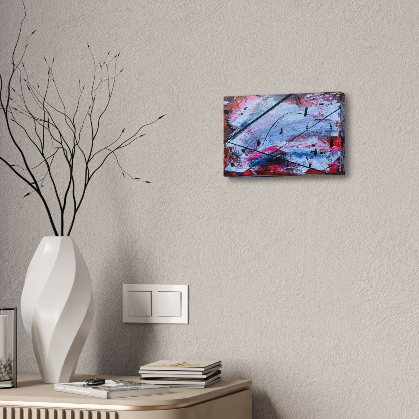 Unique wall art for college apartments or new homes | Orange Purple White Pink Black Genuine Abstract Painting Print | Burnt Pixel Original