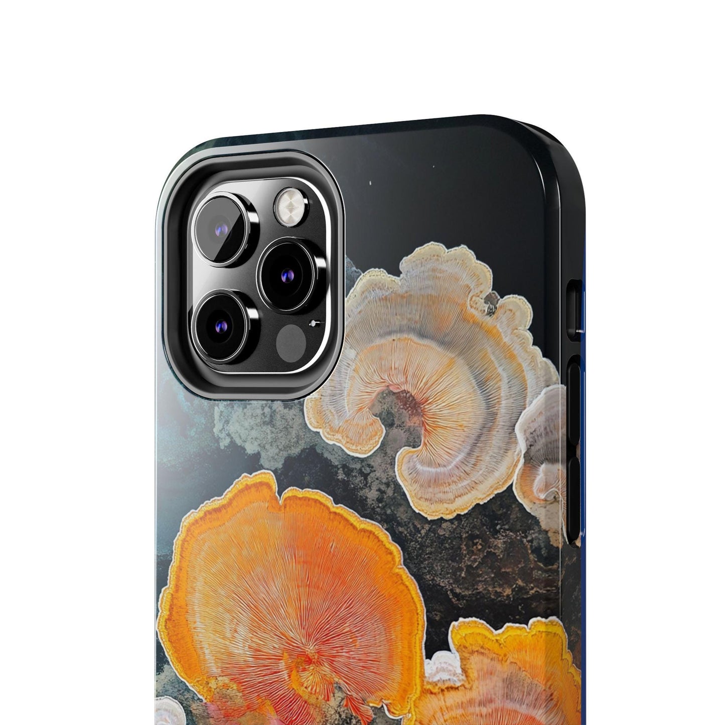Abstract Fungal Inspired Phone Cases, Tough Samsung iPhone Cover, Yellow Blue Orange Art Design
