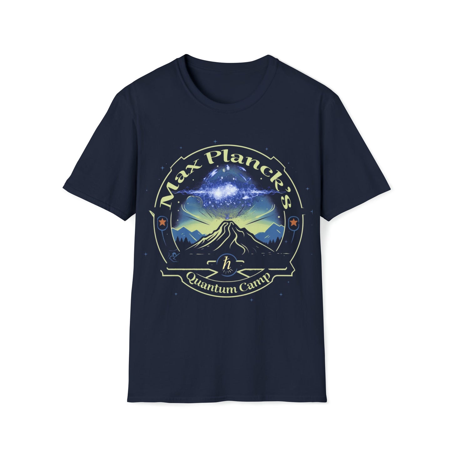 T-shirt no one else has. Max Planck's Quantum Camp t-shirt for the person who loves things that are not ordinary| retro 80's style camp