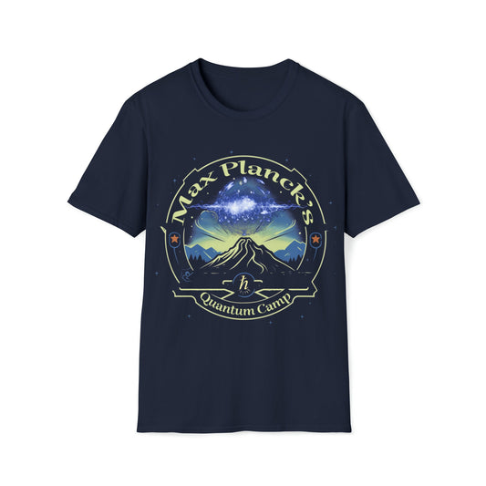T-shirt no one else has. Max Planck's Quantum Camp t-shirt for the person who loves things that are not ordinary| retro 80's style camp