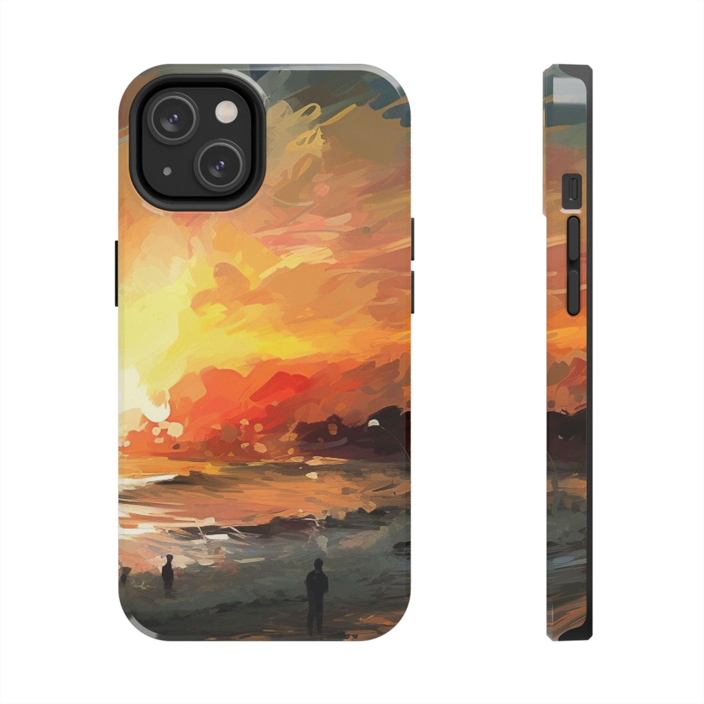Sunset Beach: Ai Generated Art. Tough iPhone or Samsung Galaxy Case