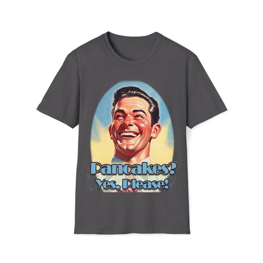 Cool T-shirt no one else has. Pancakes? Yes Please! | Funny tshirt of a Smiling American-Guy and with a request for his favorite food