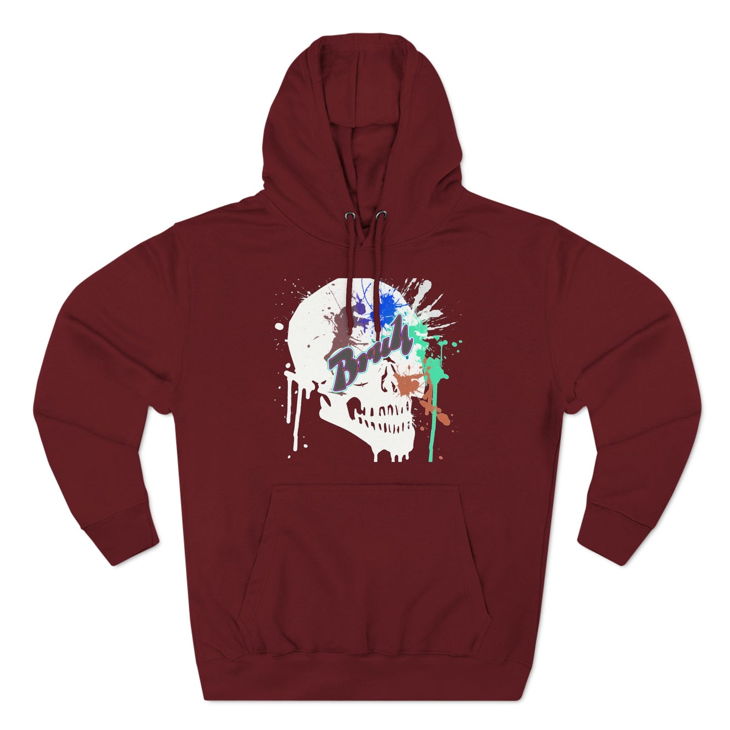 Strange and Unique sweatshirt that will have everyone talking. Bruh Skull with graffiti splash.  Unisex Premium Pullover Hoodie.
