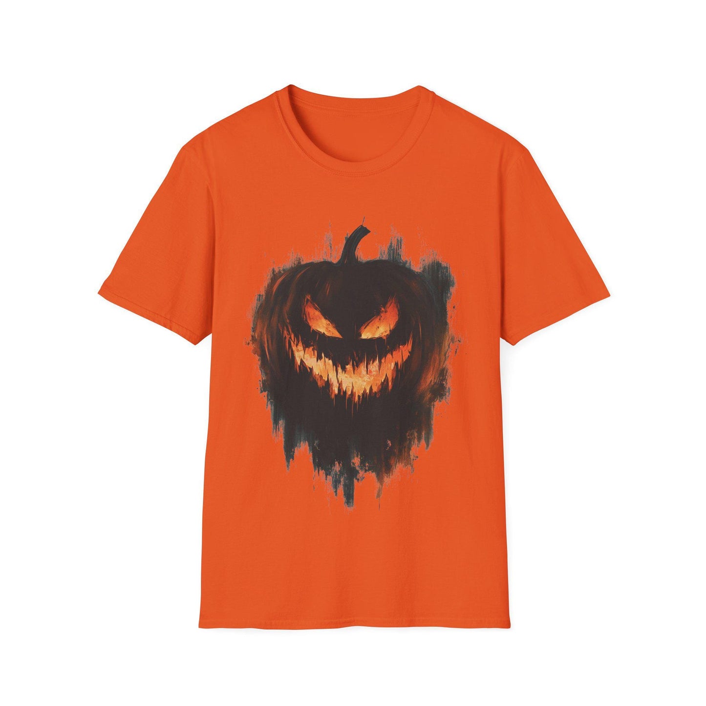 Spooky Pumpkin T-Shirt - Halloween Cotton Tee - Creepy Graphic Shirt for Halloween Lovers