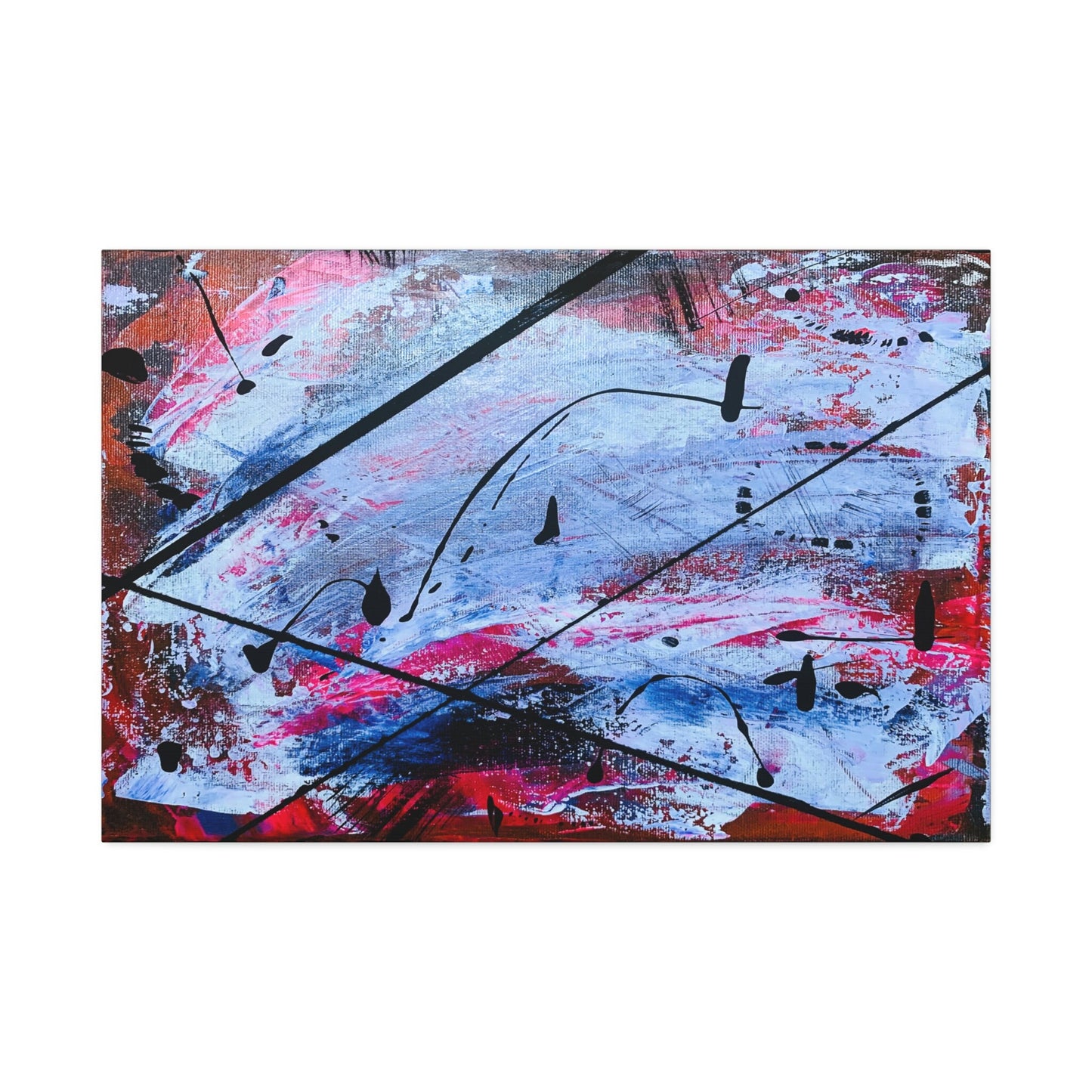 Unique wall art for college apartments or new homes | Orange Purple White Pink Black Genuine Abstract Painting Print | Burnt Pixel Original