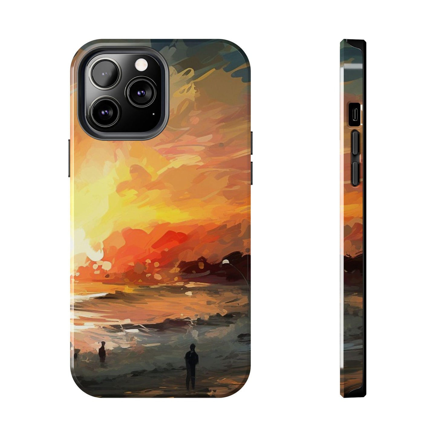Sunset Beach: Ai Generated Art. Tough iPhone or Samsung Galaxy Case