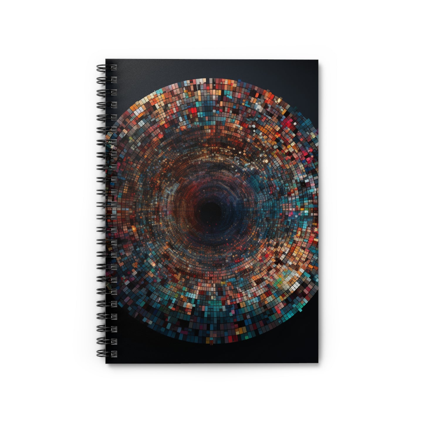 Rainbow Pixel Vortex Spiral Notebook - Ruled Line