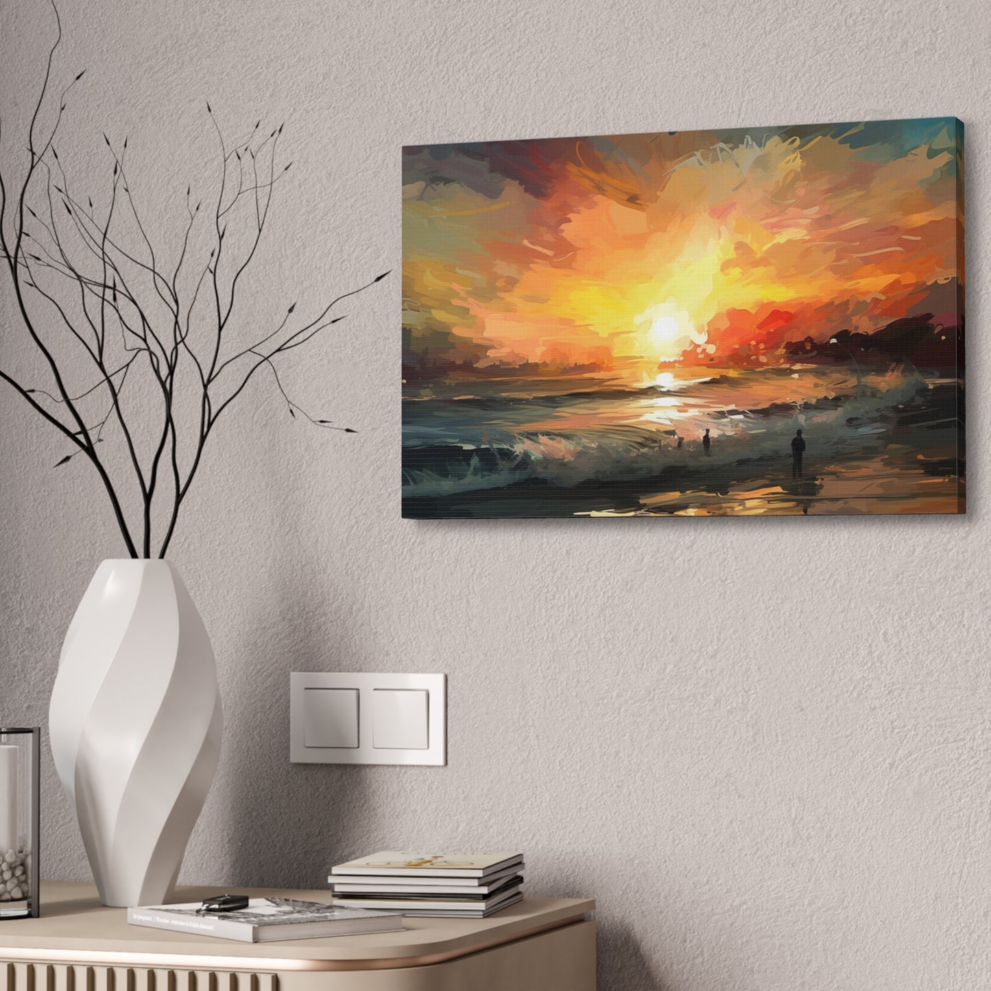 The Sky is on FIRE, Let's Surf!: Abstract Painting Print