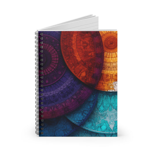 Colorful Diatoms Spiral Notebook - Ruled Line
