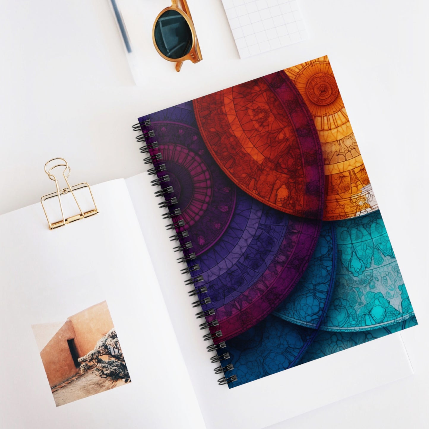 Colorful Diatoms Spiral Notebook - Ruled Line