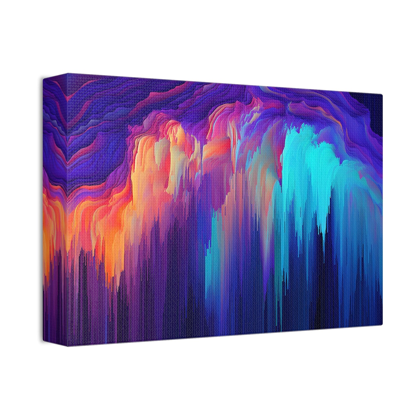 Unique College Dorm, Home or Apartment Wall Art | Teal, Purple, and Orange Pixel Drift Art. Ai generated.