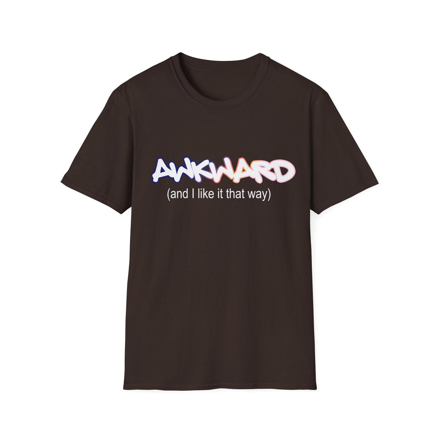 Funny Awkward and I Like It, Unisex Softstyle T-Shirt, Introvert Tee, Sarcastic Humor Shirt, Socially Awkward Top, Graphic Tee for Teens