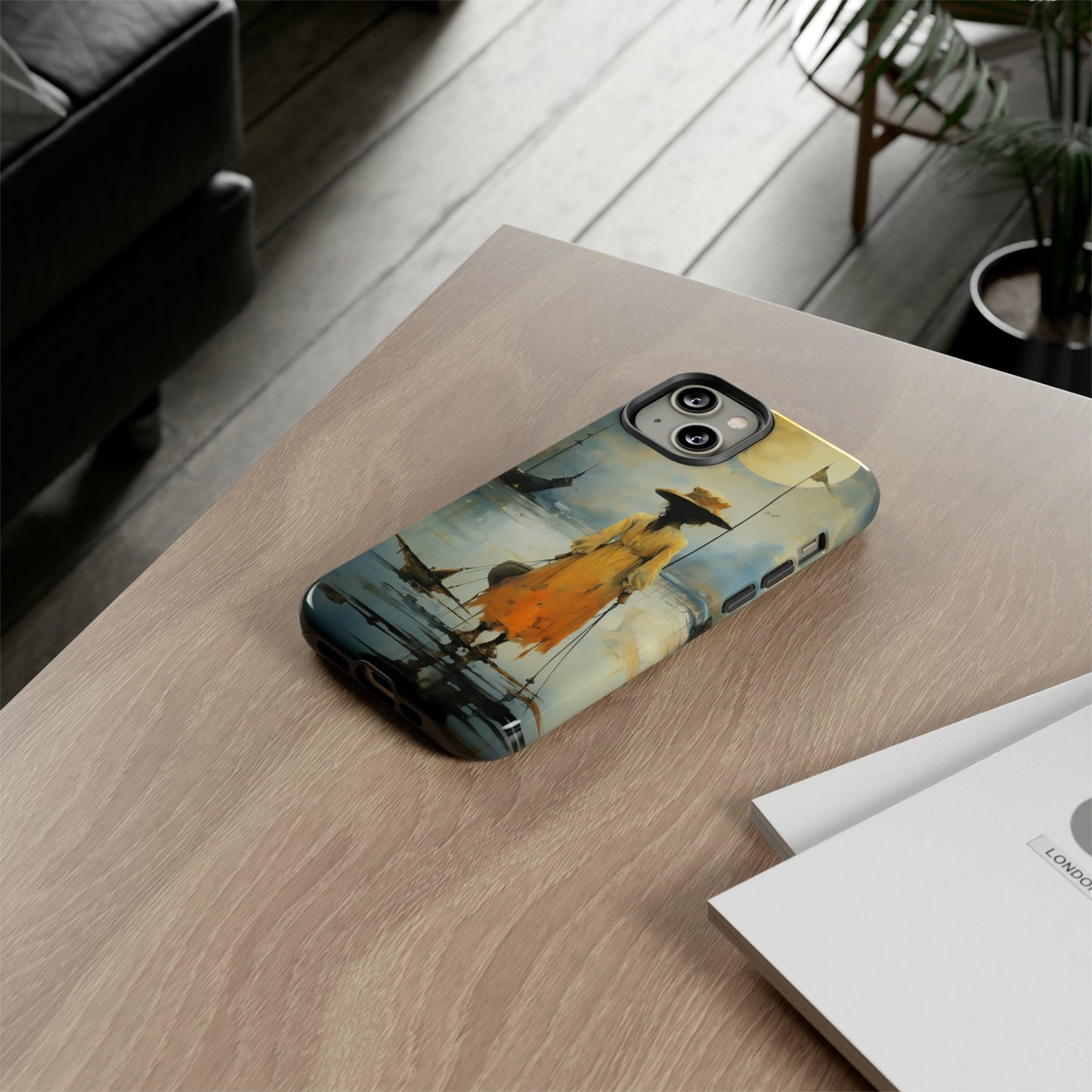 Beautiful and amazing gift for the holidays. Girl in a yellow dress on the beach. Unique iphone Tough Phone Case. Will have everyone talking