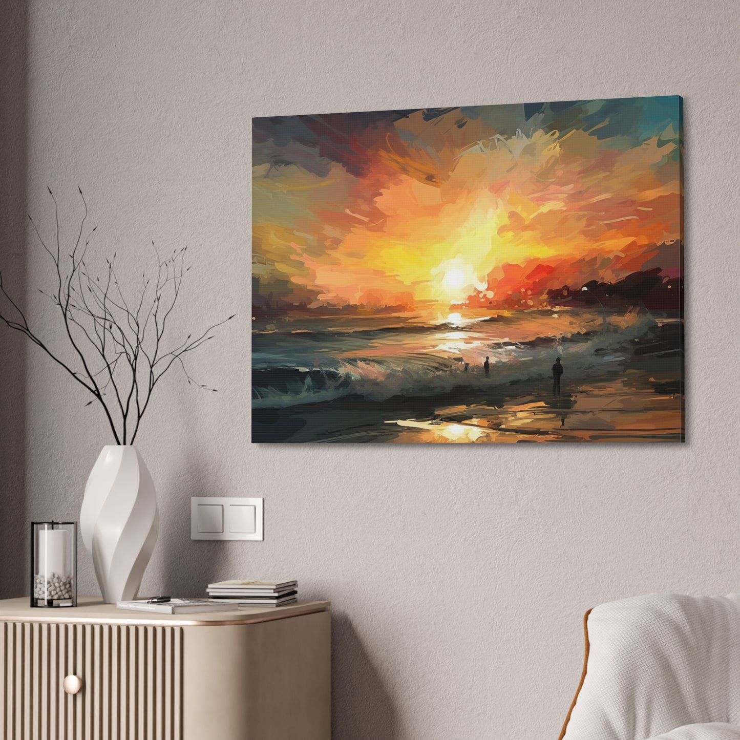 The Sky is on FIRE, Let's Surf!: Abstract Painting Print
