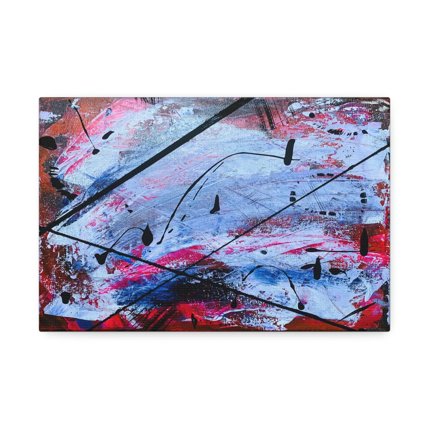 Unique wall art for college apartments or new homes | Orange Purple White Pink Black Genuine Abstract Painting Print | Burnt Pixel Original