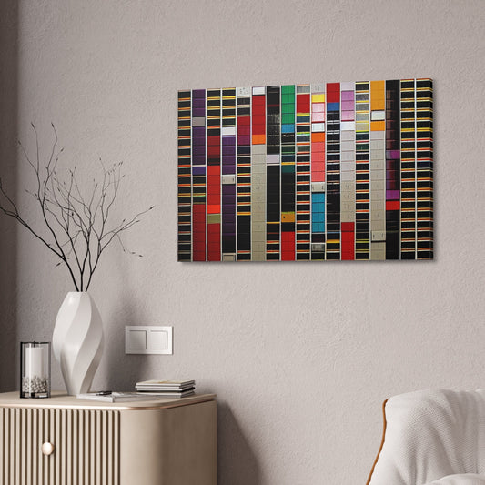 Unique College Dorm or New Apartment Wall Art |  Multi-colored Abstract Colors and Cassettes. Ellsworth Kelly inspired. Ai art.