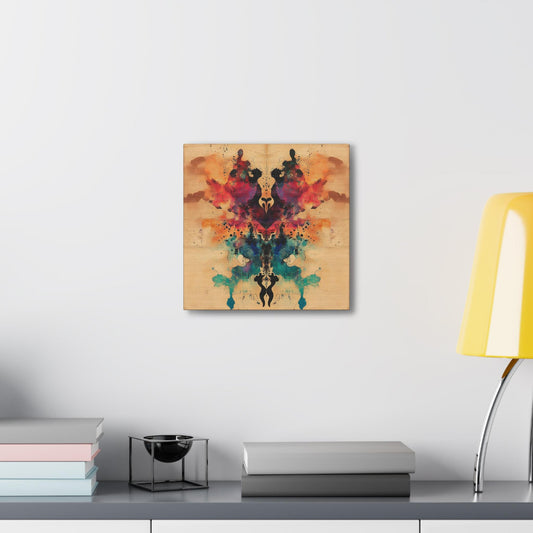 3: Art Print, Rorschach Test Inspired Multi-Color Wall Decor, Papyrus Background, Gallery Wrap, Home Decor, Psychologist Gift, Inkblot