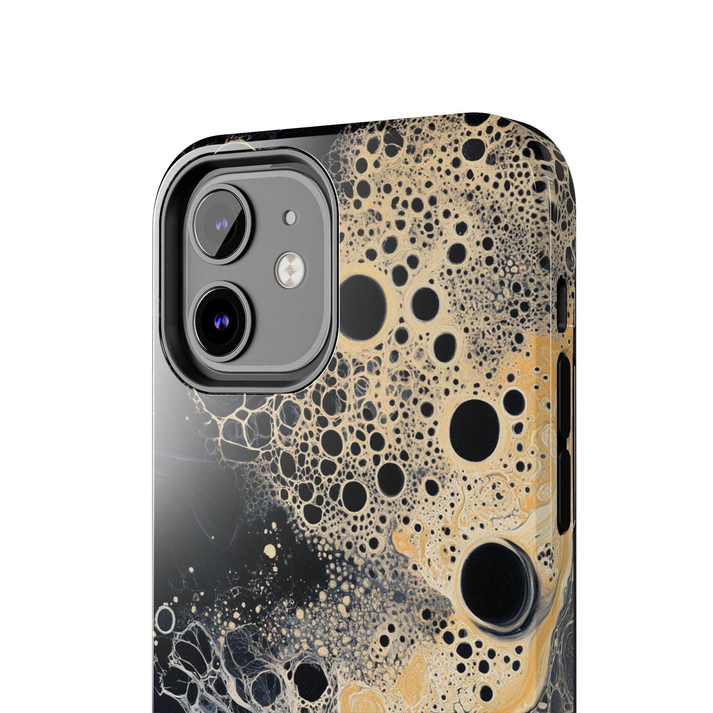 Abstract Fungal Inspired Phone Cases, Tough Samsung iPhone Cover, Black Yellow Art Design