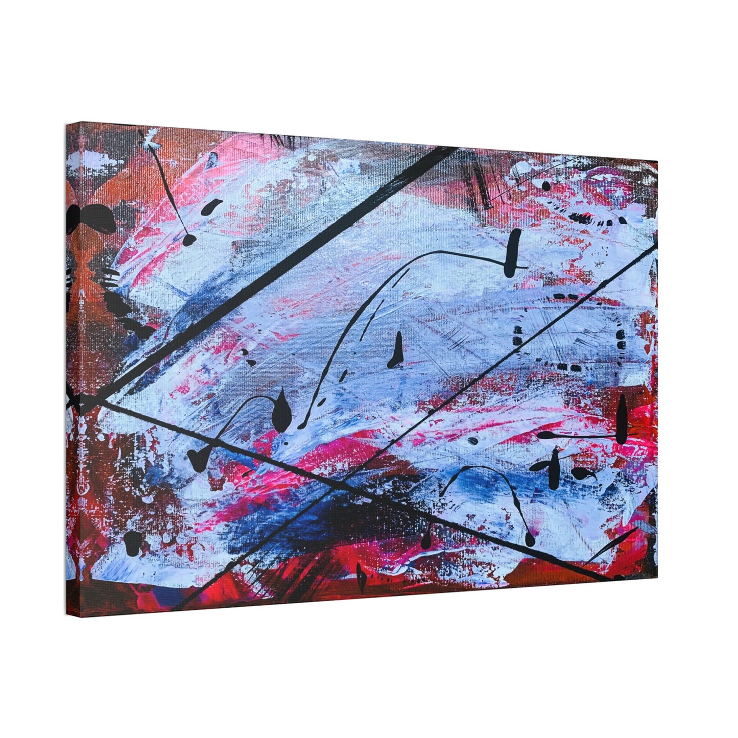 Unique wall art for college apartments or new homes | Orange Purple White Pink Black Genuine Abstract Painting Print | Burnt Pixel Original