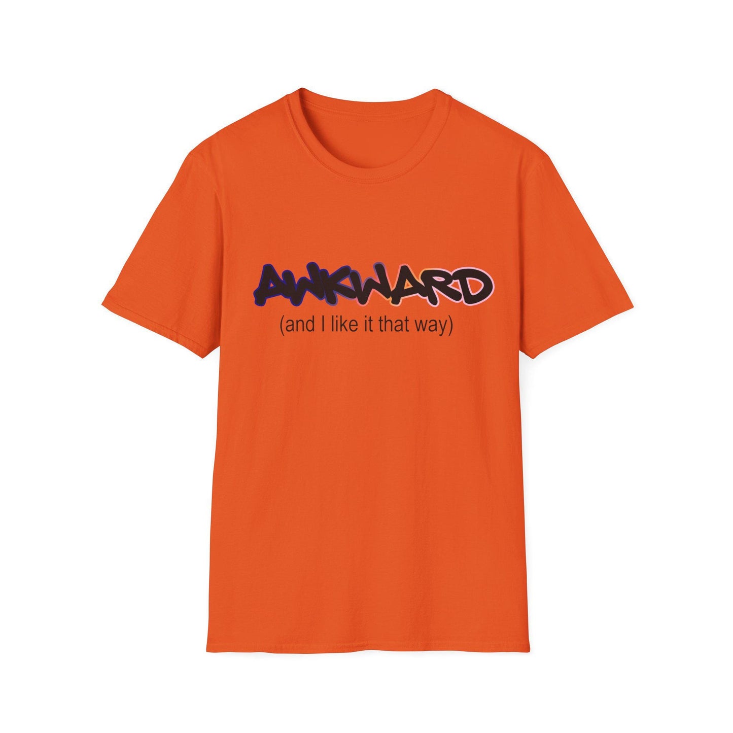 Funny Awkward and I Like It, Unisex Softstyle T-Shirt, Introvert Tee, Sarcastic Humor Shirt, Socially Awkward Top, Graphic Tee for Teens
