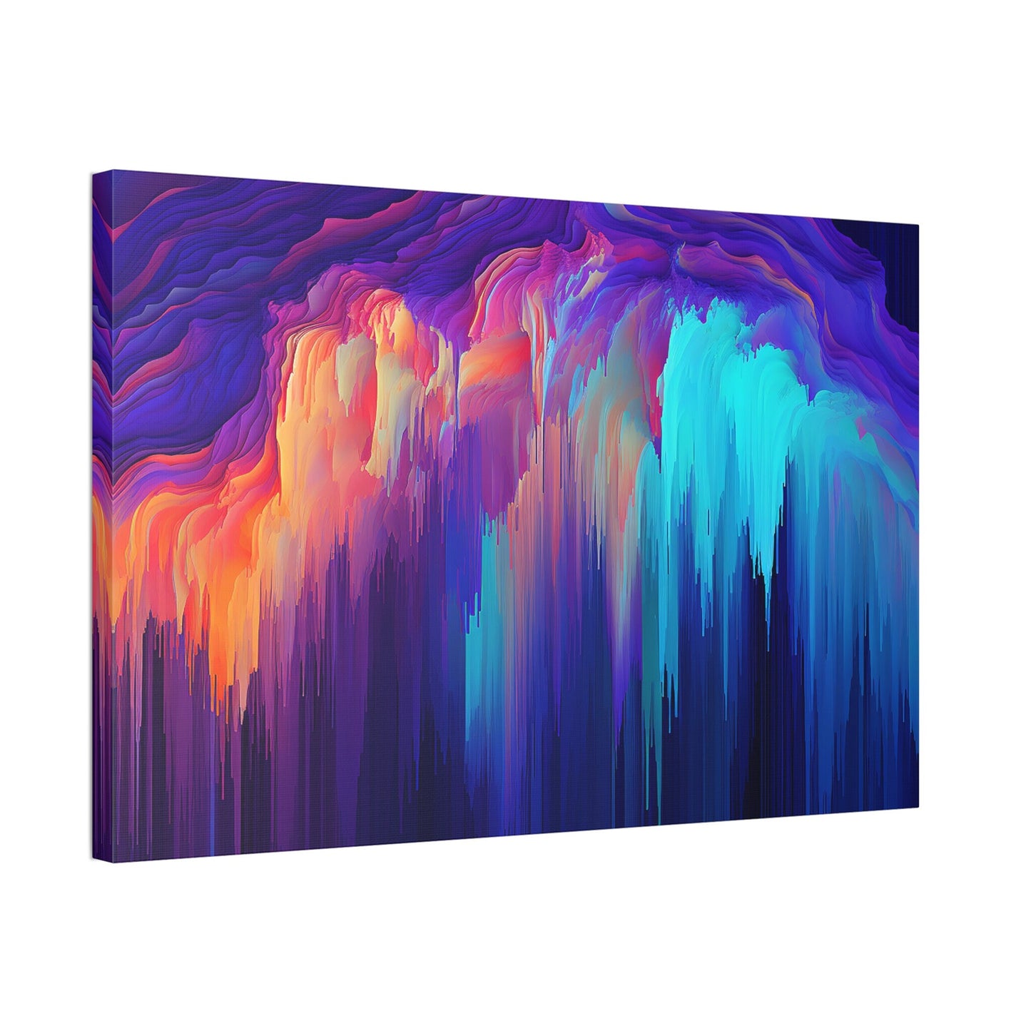 Unique College Dorm, Home or Apartment Wall Art | Teal, Purple, and Orange Pixel Drift Art. Ai generated.