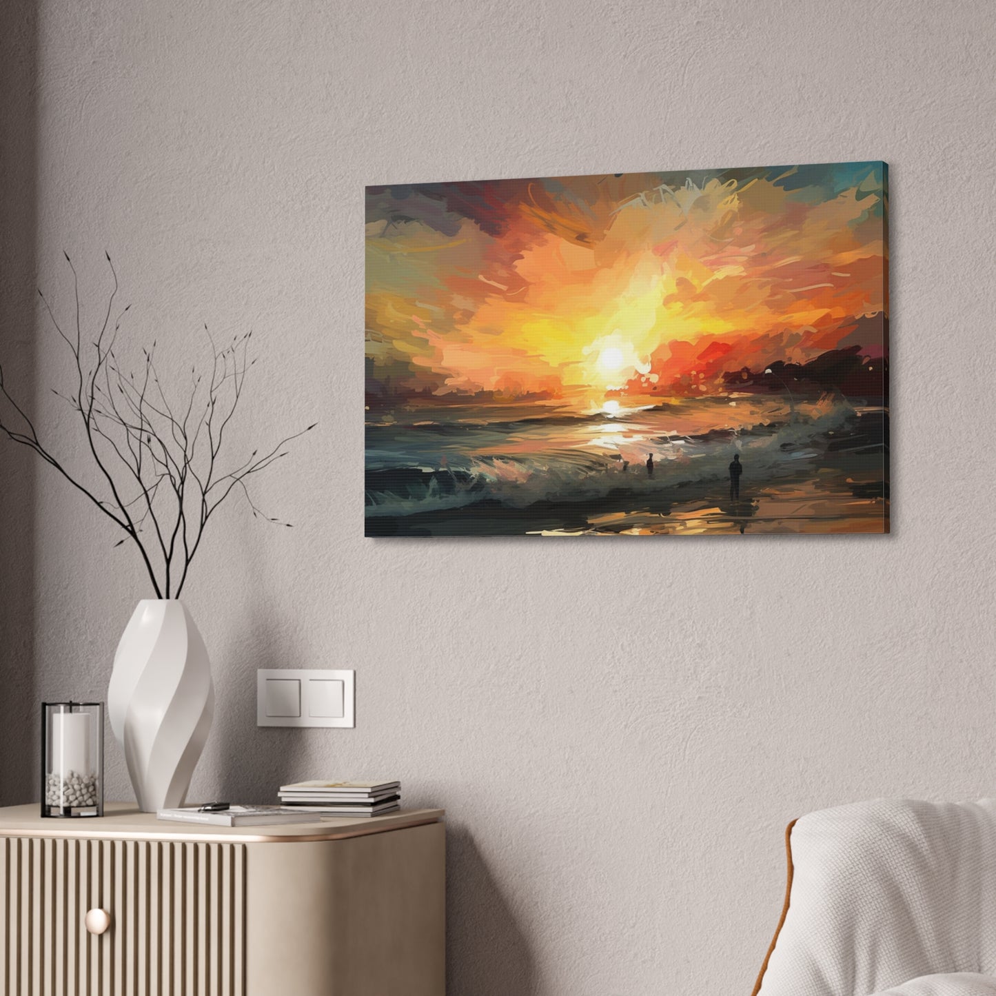 The Sky is on FIRE, Let's Surf!: Abstract Painting Print