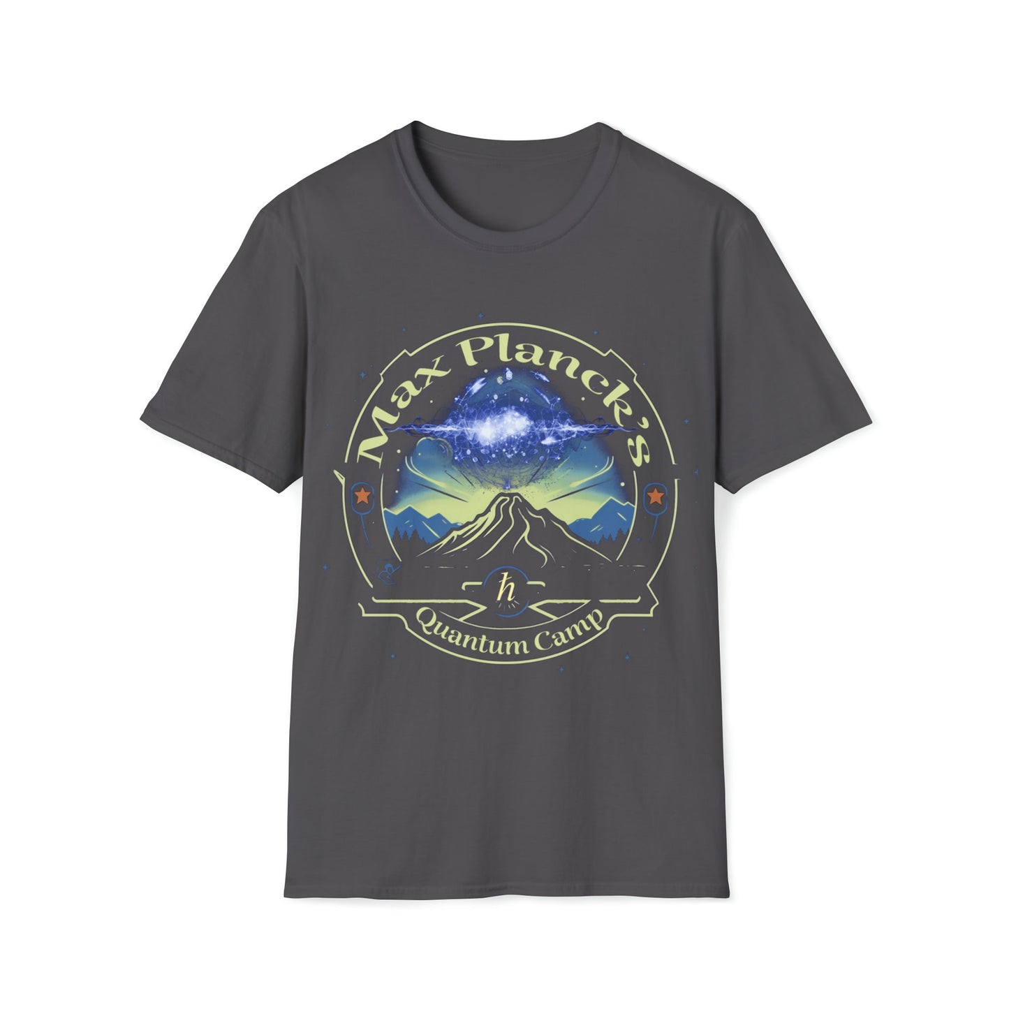 T-shirt no one else has. Max Planck's Quantum Camp t-shirt for the person who loves things that are not ordinary| retro 80's style camp