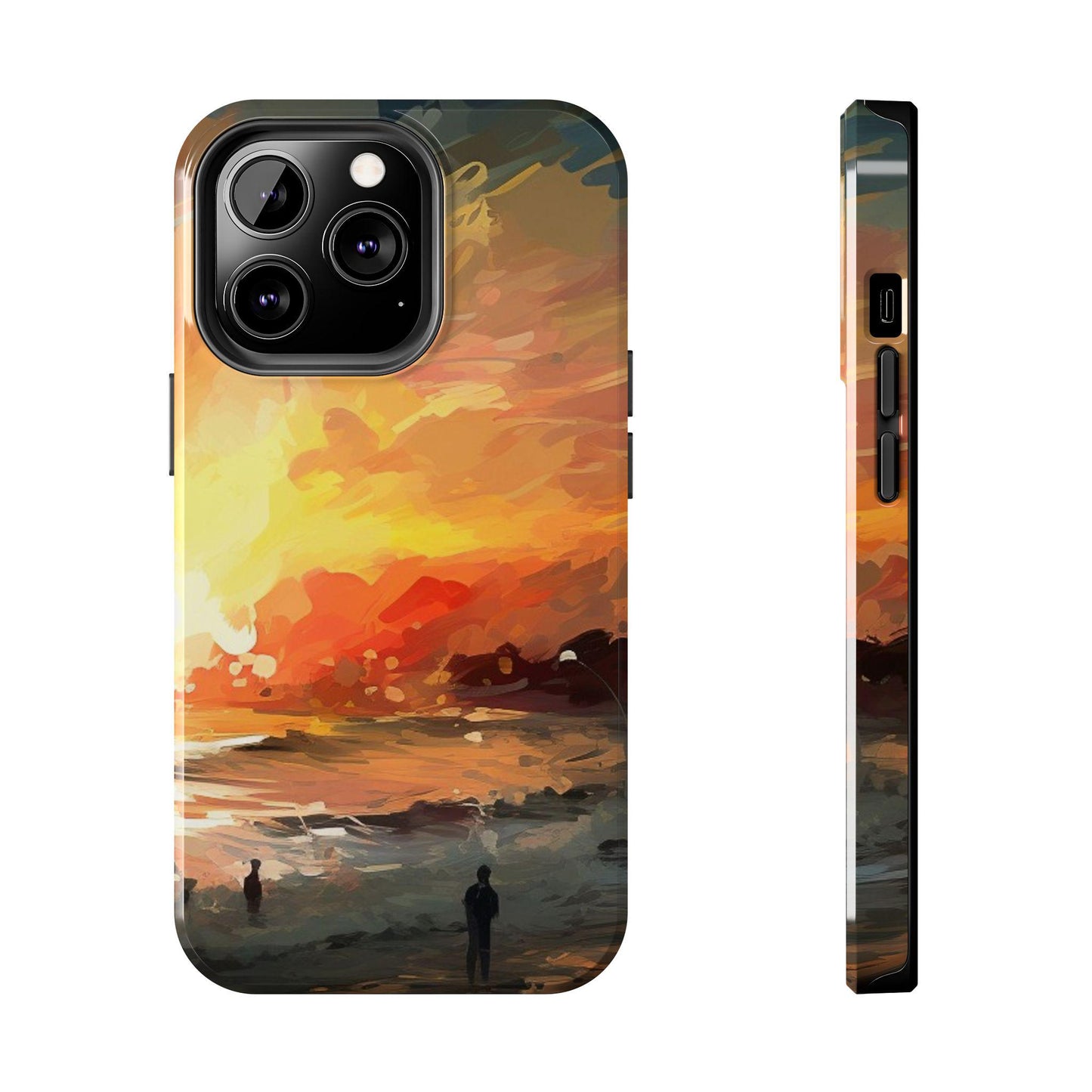 Sunset Beach: Ai Generated Art. Tough iPhone or Samsung Galaxy Case