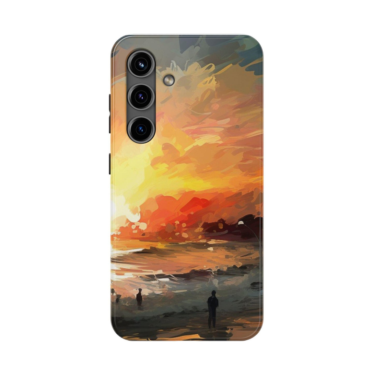 Sunset Beach: Ai Generated Art. Tough iPhone or Samsung Galaxy Case