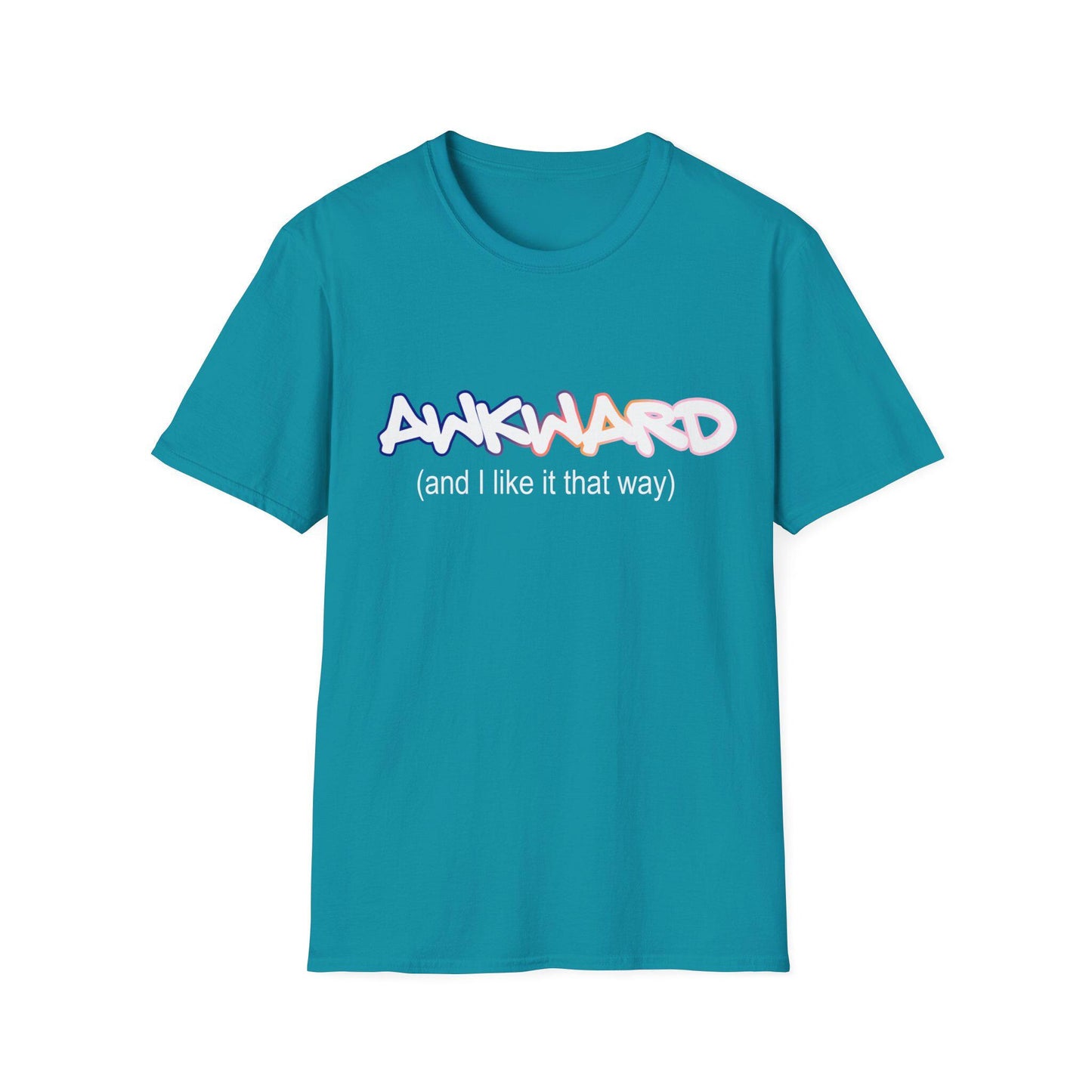 Funny Awkward and I Like It, Unisex Softstyle T-Shirt, Introvert Tee, Sarcastic Humor Shirt, Socially Awkward Top, Graphic Tee for Teens