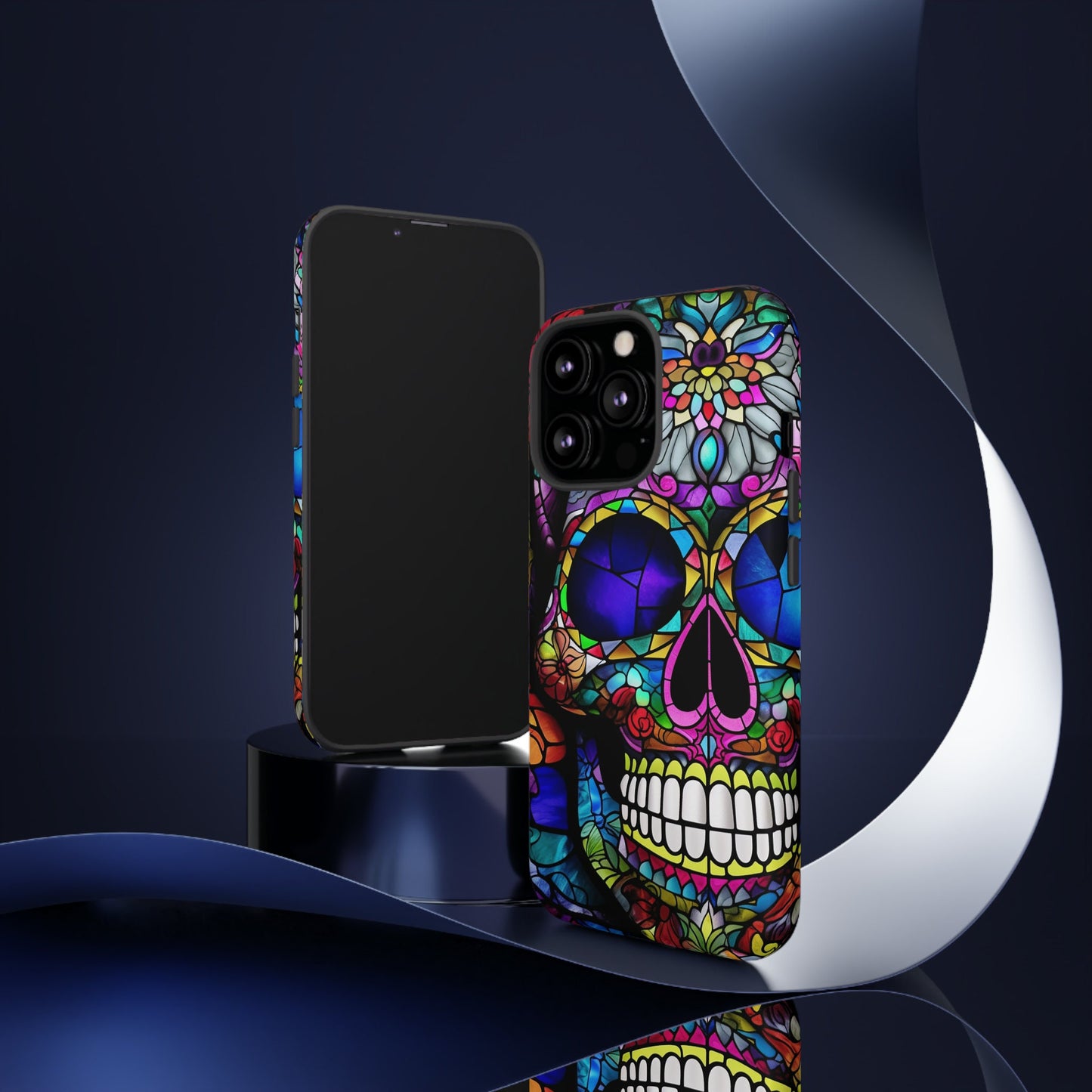 Perfect gift for the person that has it all. Help them stand out with this Stained Glass Sugar Skull (#1) iphone Tough Case. 4 Artists.