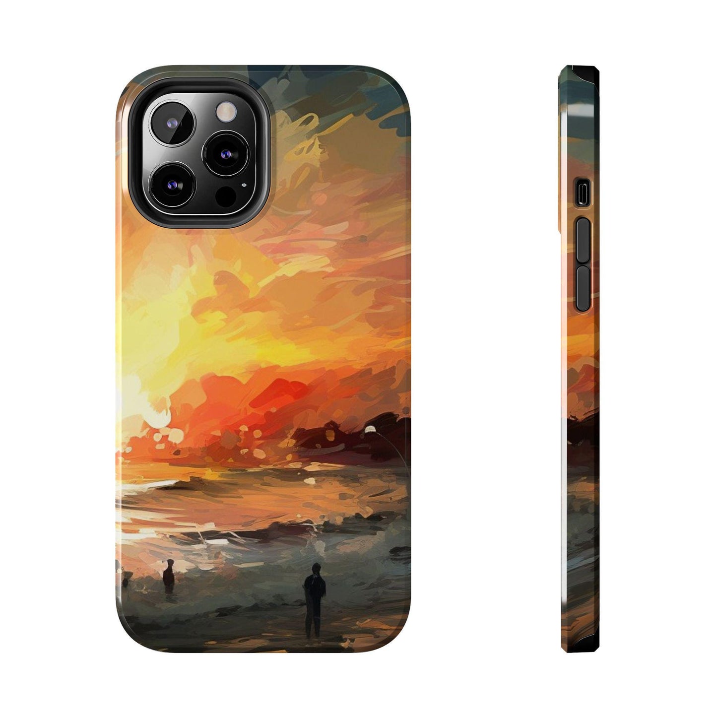 Sunset Beach: Ai Generated Art. Tough iPhone or Samsung Galaxy Case