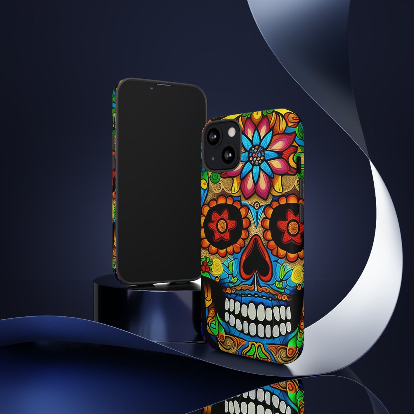 Perfect gift for the person that has it all. Help them stand out with this Stained Glass Sugar Skull (#2) iphone Tough Case. 4 Artists.