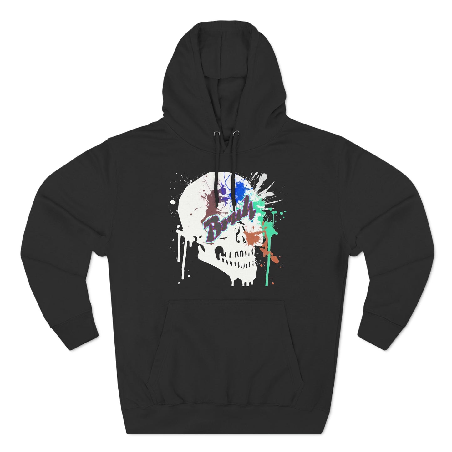 Strange and Unique sweatshirt that will have everyone talking. Bruh Skull with graffiti splash.  Unisex Premium Pullover Hoodie.