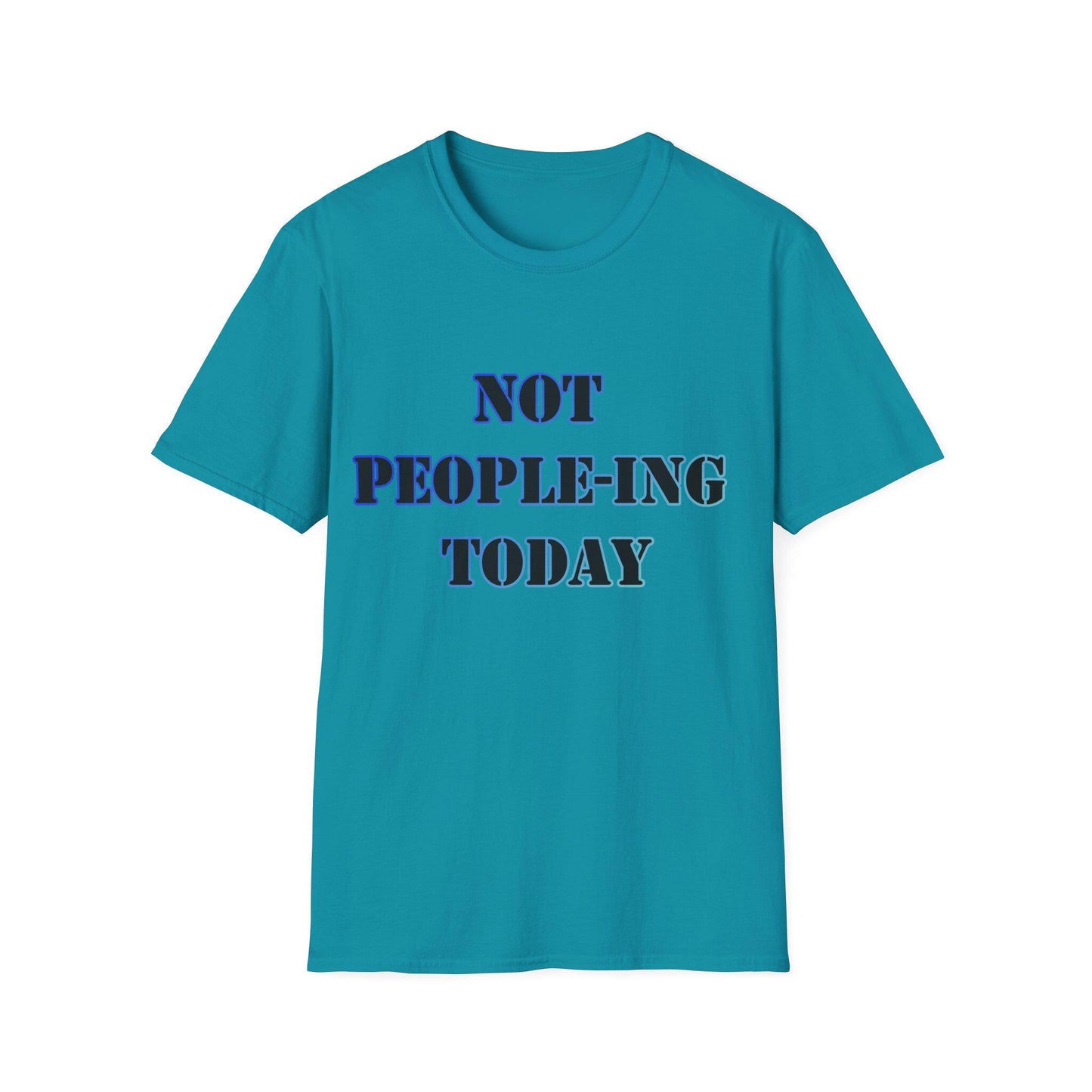 Introvert Not Dealing With People Today Unisex Softstyle T-Shirt - Funny Introvert Tee, Quiet Person Shirt, Social Anxiety Gift, Hermit Top,