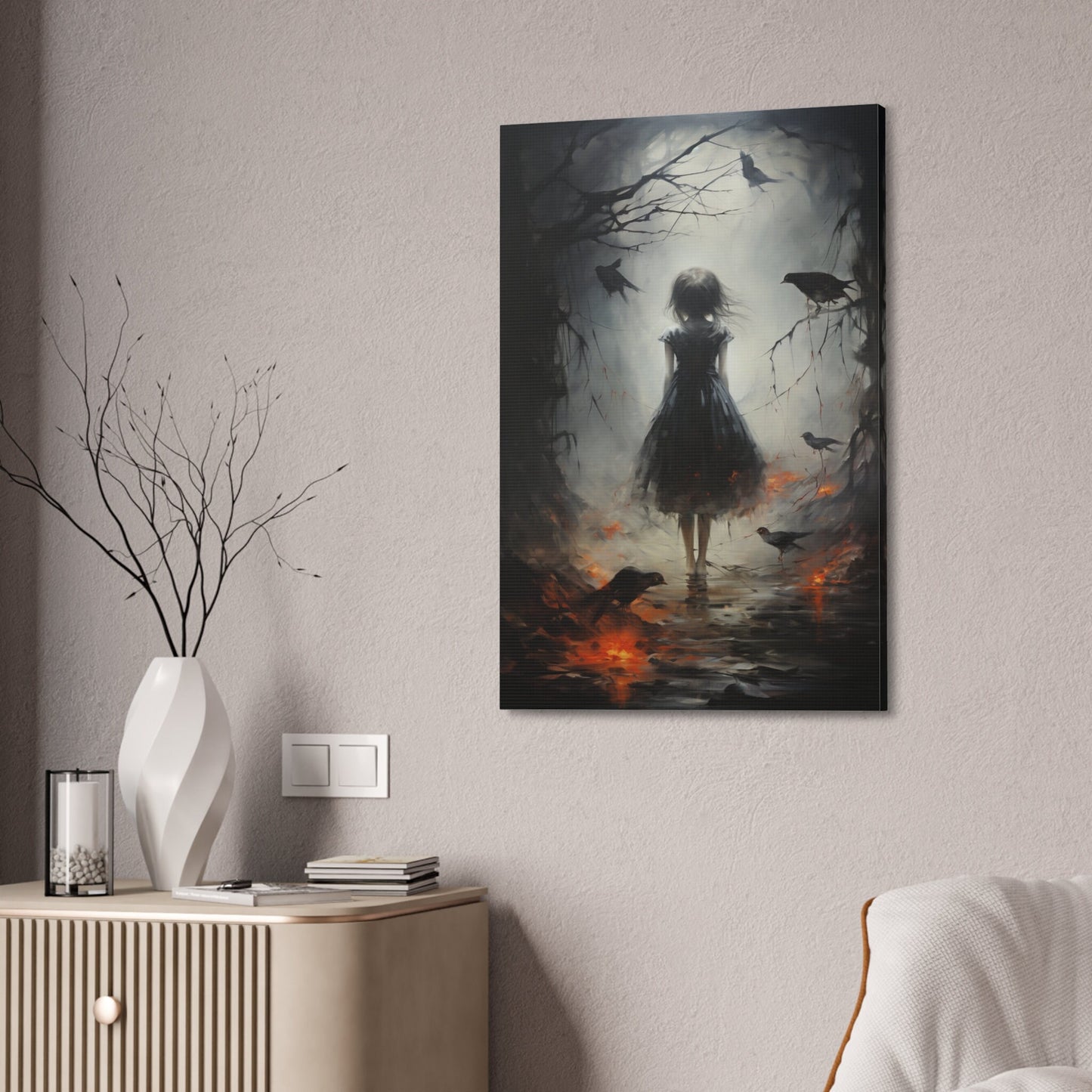Unique Wall Art for your Home, Apartment, Dorm Room. Surreal Art of a Girl in the Dark Woods | no.2. Imperfect and Beautiful.