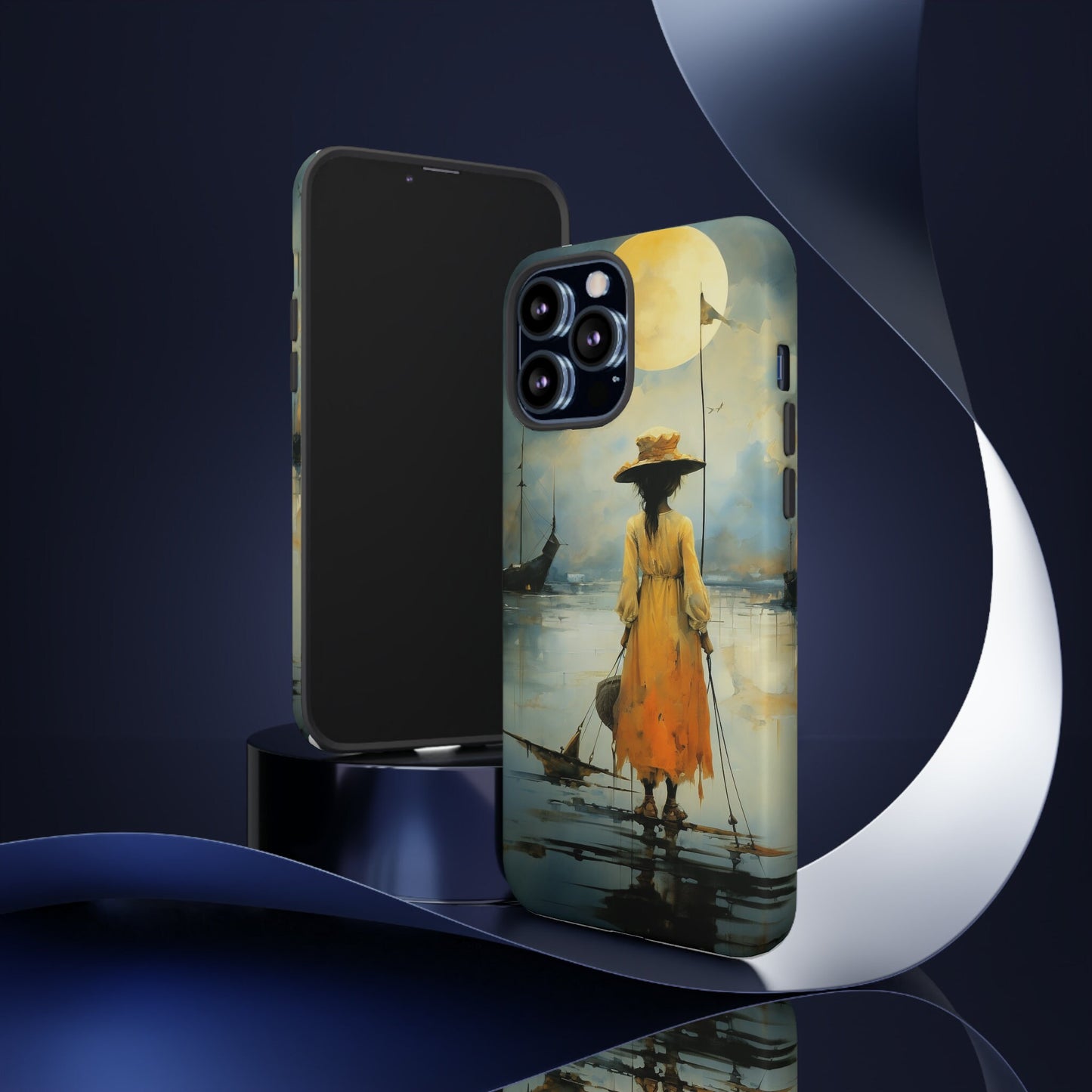 Beautiful and amazing gift for the holidays. Girl in a yellow dress on the beach. Unique iphone Tough Phone Case. Will have everyone talking