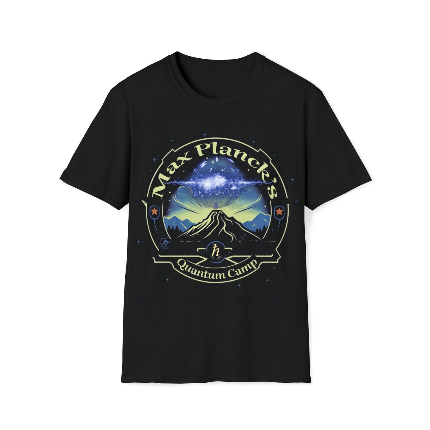 T-shirt no one else has. Max Planck's Quantum Camp t-shirt for the person who loves things that are not ordinary| retro 80's style camp