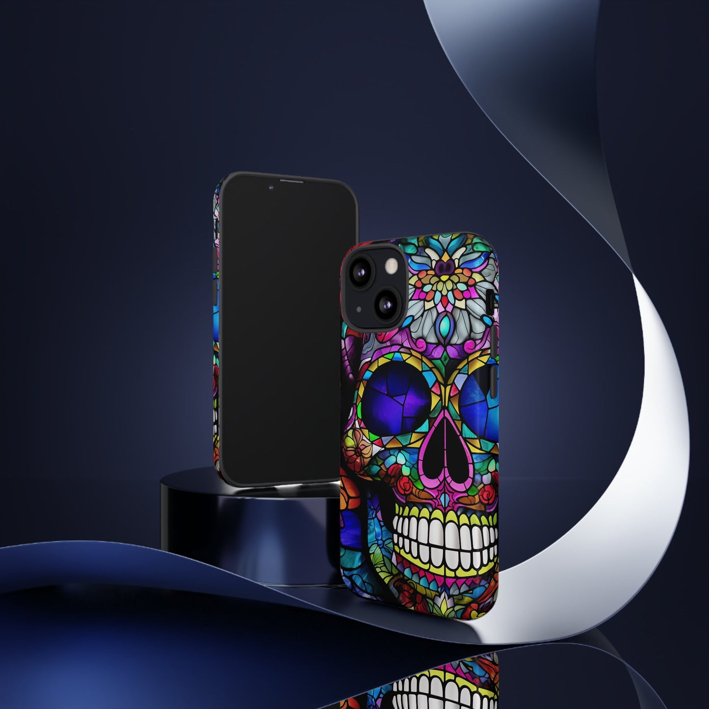 Perfect gift for the person that has it all. Help them stand out with this Stained Glass Sugar Skull (#1) iphone Tough Case. 4 Artists.