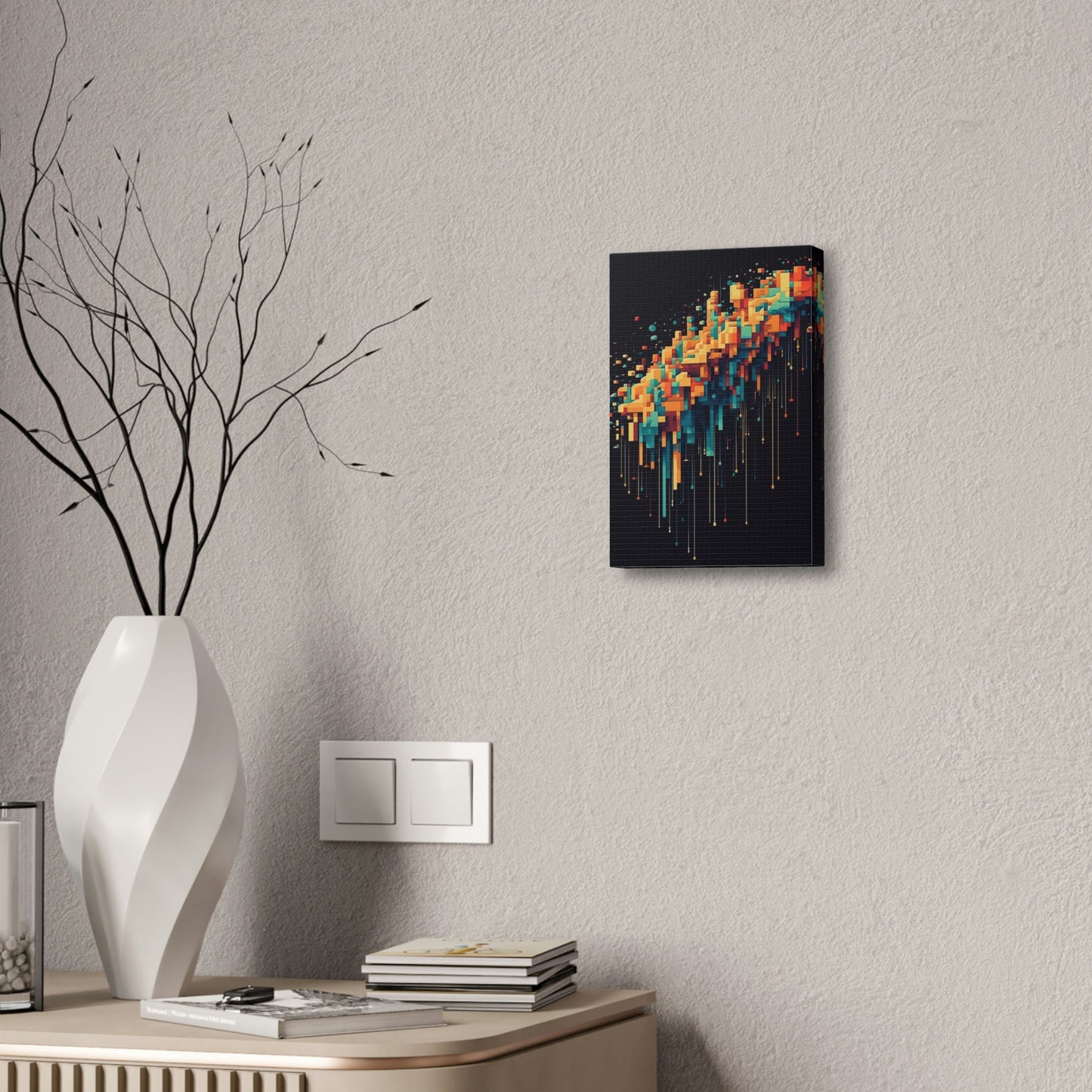 Pixel Drip: AI Generated Art Mixing Pixel Art with Paint Pouring Techniques