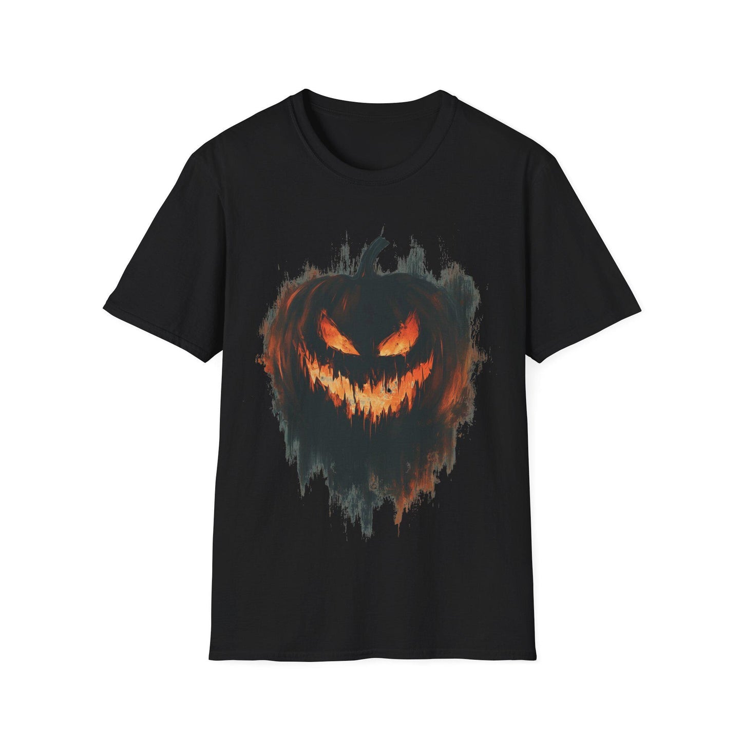 Spooky Pumpkin T-Shirt - Halloween Cotton Tee - Creepy Graphic Shirt for Halloween Lovers