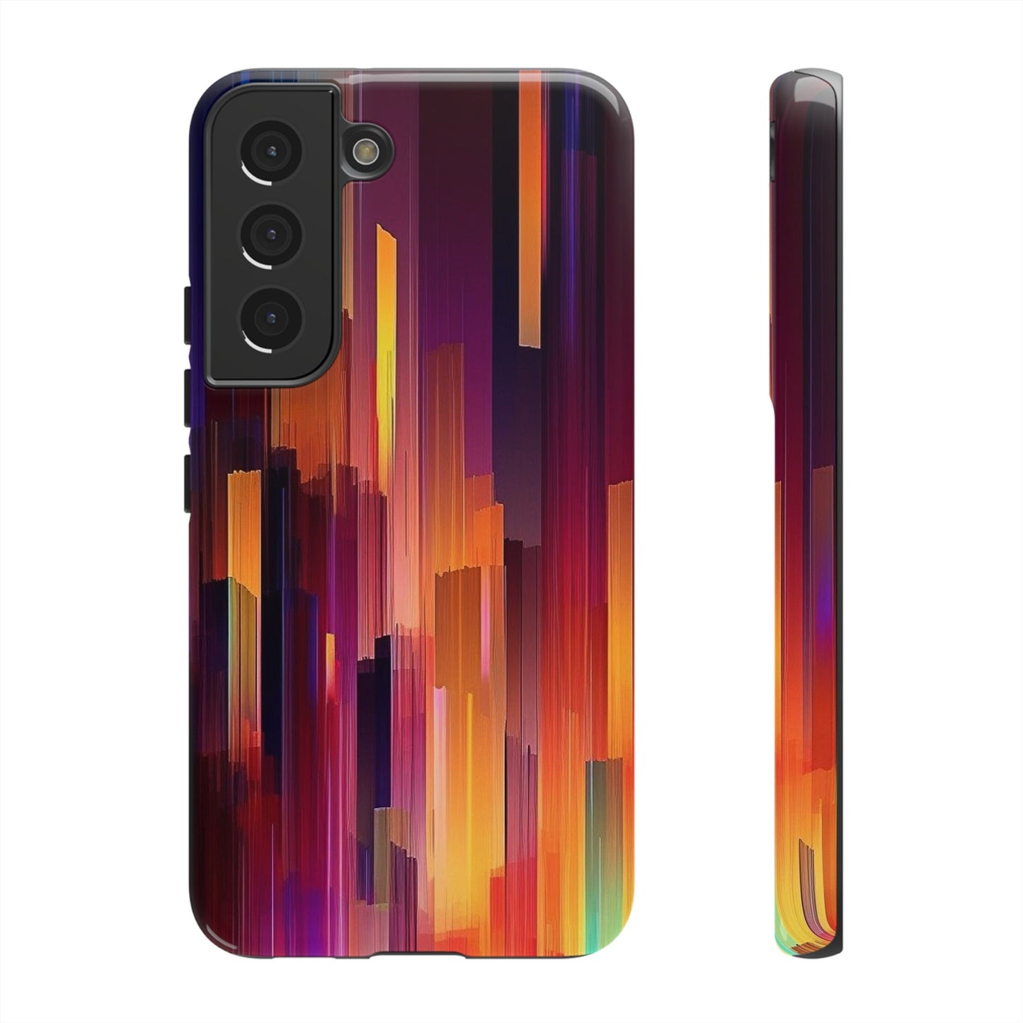 Abstract Multicolored Red, Orange, and Purple Lines No.1 Samsung and Google Phone Tough Case | AI Art