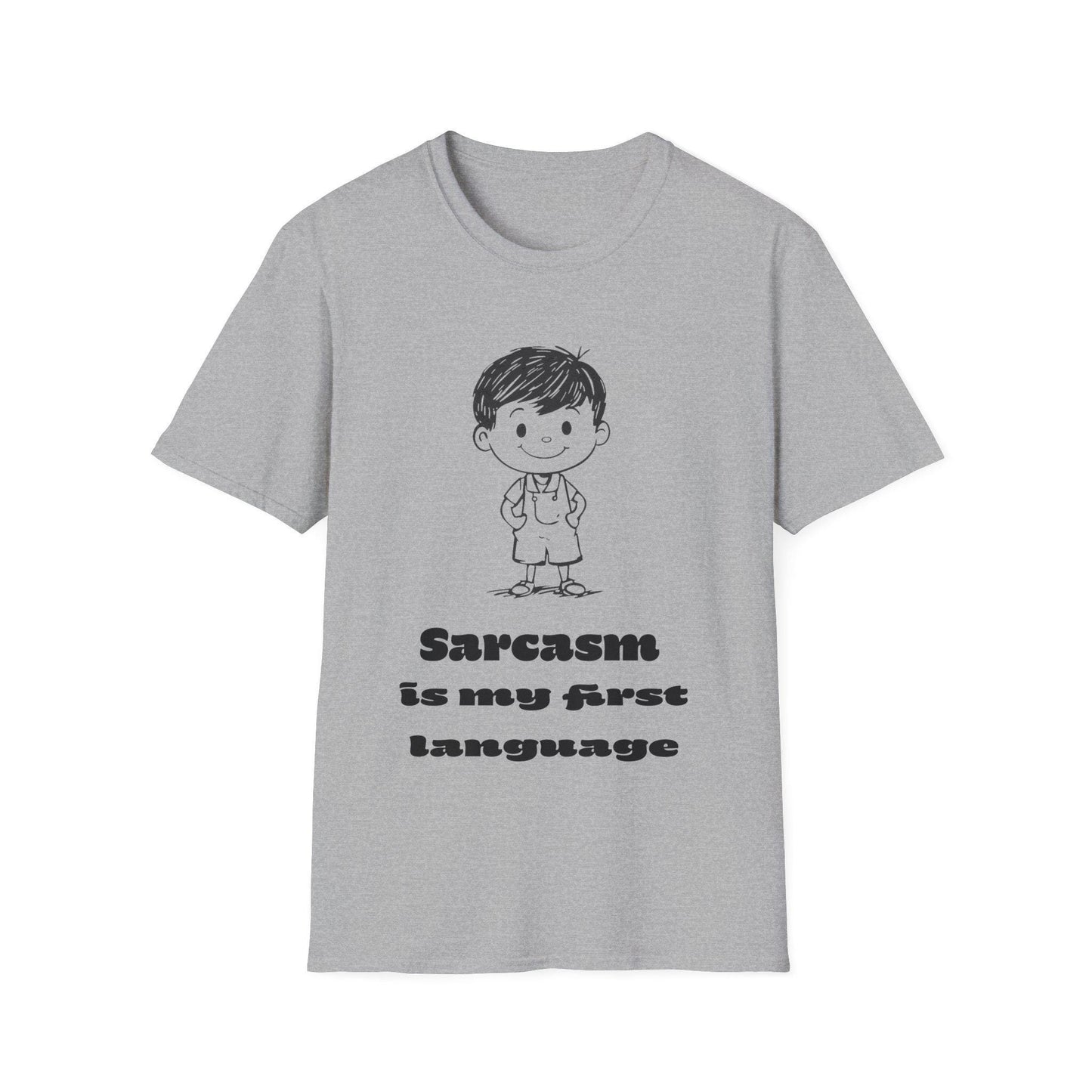 Cartoon Kid Unisex Softstyle T-Shirt, Sarcasm Is My First Language, Funny Graphic Tee, Sarcastic Shirt, Humor Top, Gift for Joke Lovers