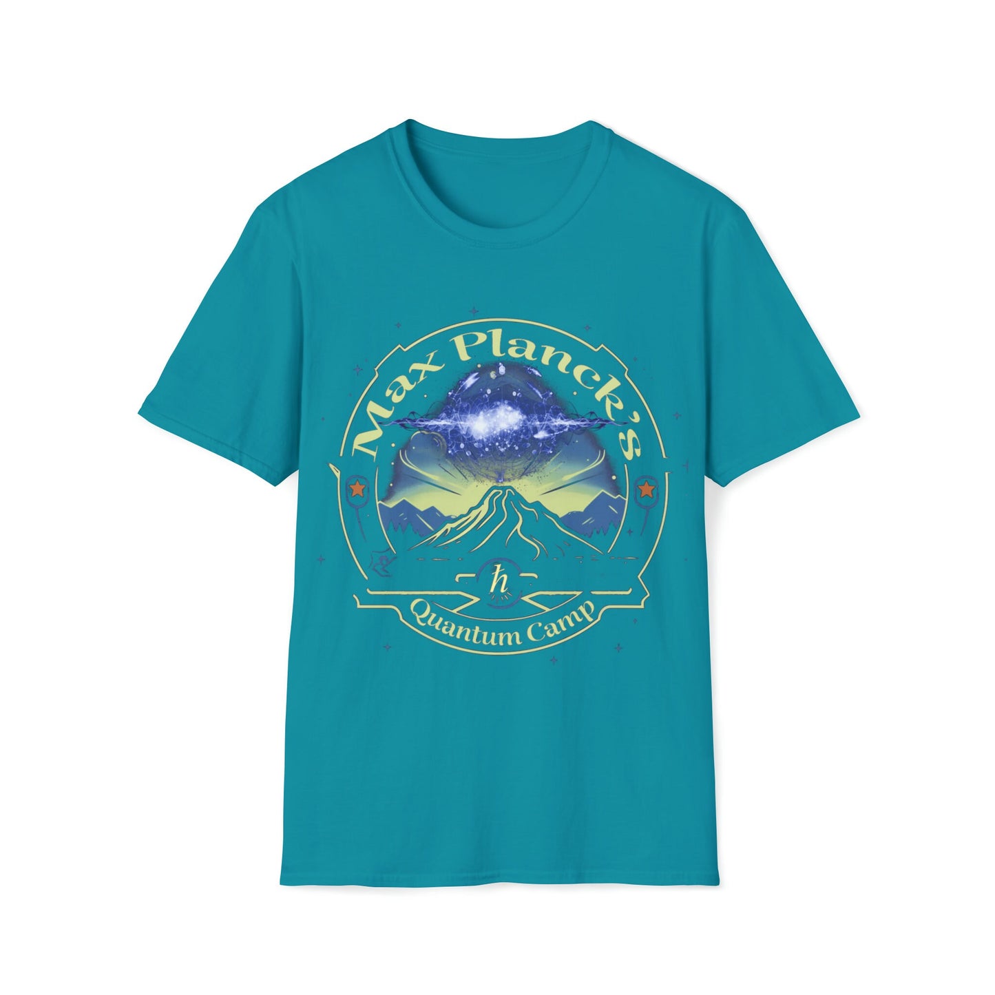 T-shirt no one else has. Max Planck's Quantum Camp t-shirt for the person who loves things that are not ordinary| retro 80's style camp