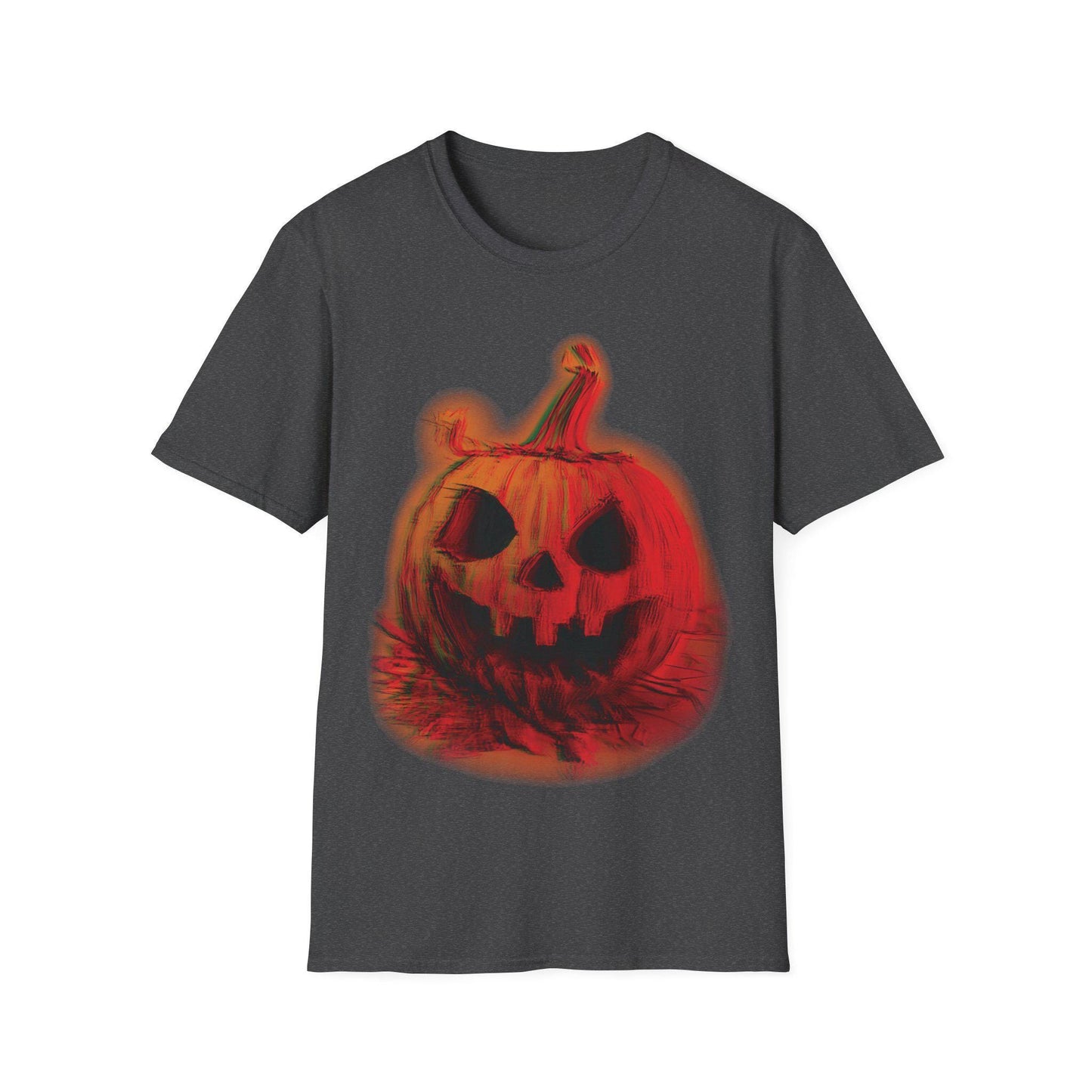 Anaglyph Pumpkin T-Shirt - Creepy Halloween Cotton Tee - Bold Graphic Shirt for Halloween Lovers! Creepy and A bit off for fall.