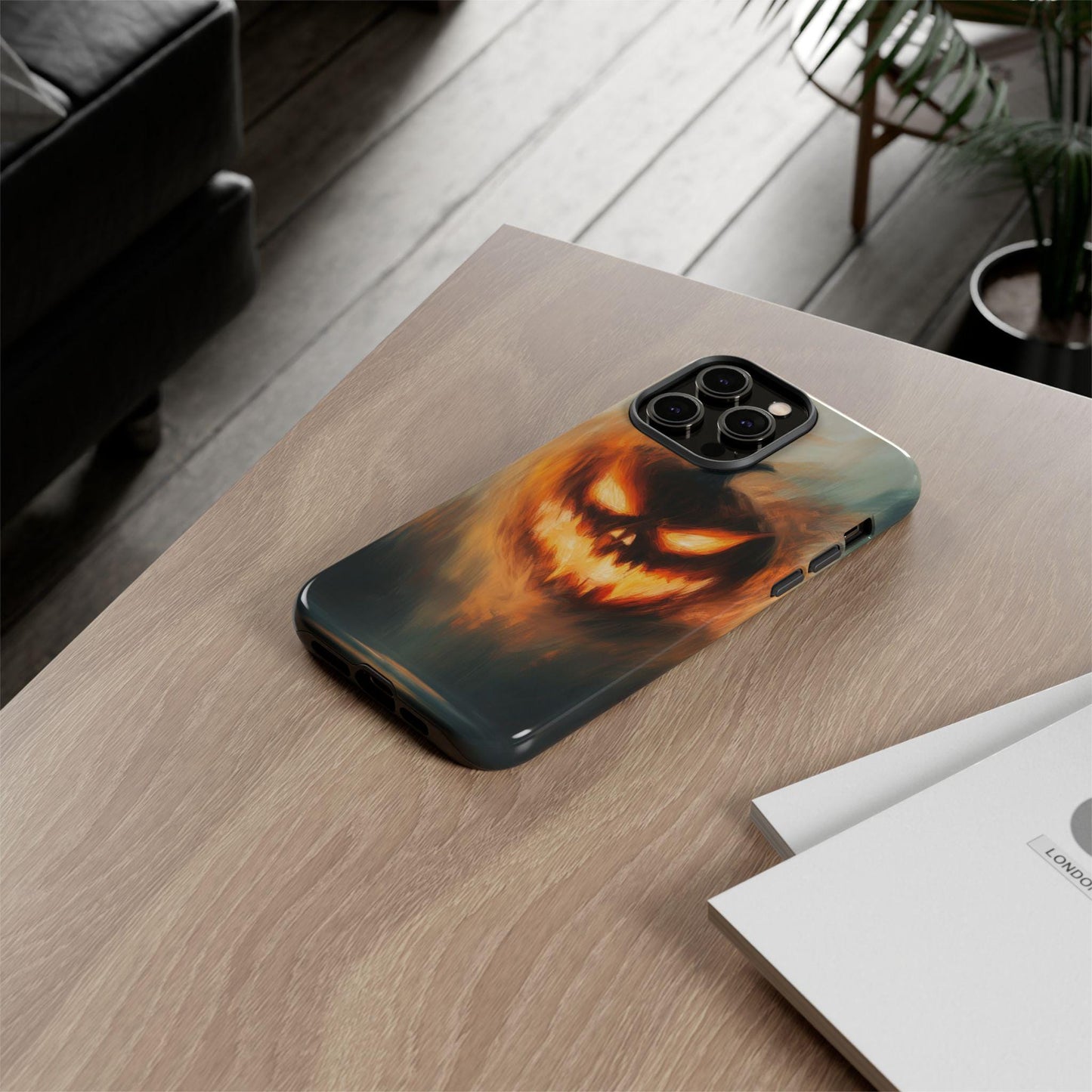 Spooky Pumpkin iPhone Case - Matte & Glossy Dual Layer Protective Cover for iPhone 12 to iPhone 15 #2
