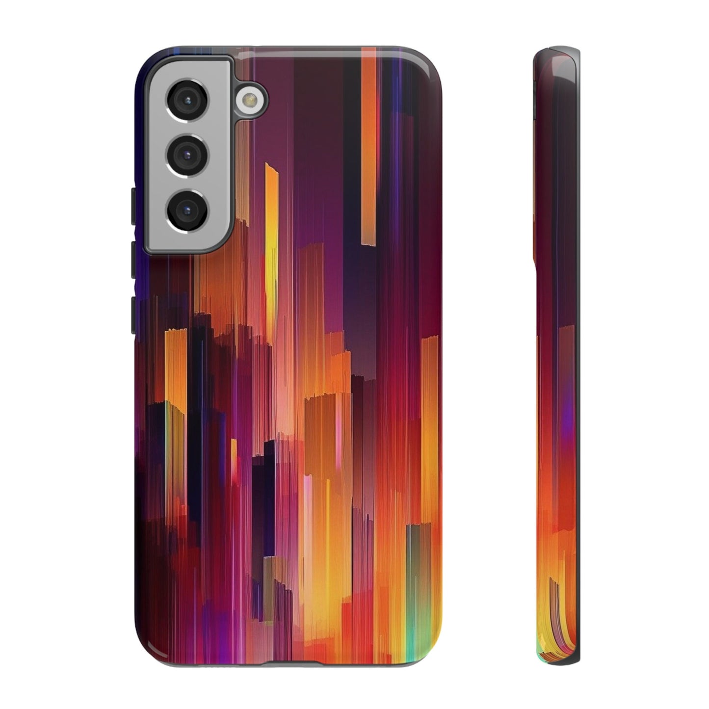 Abstract Multicolored Red, Orange, and Purple Lines No.1 Samsung and Google Phone Tough Case | AI Art