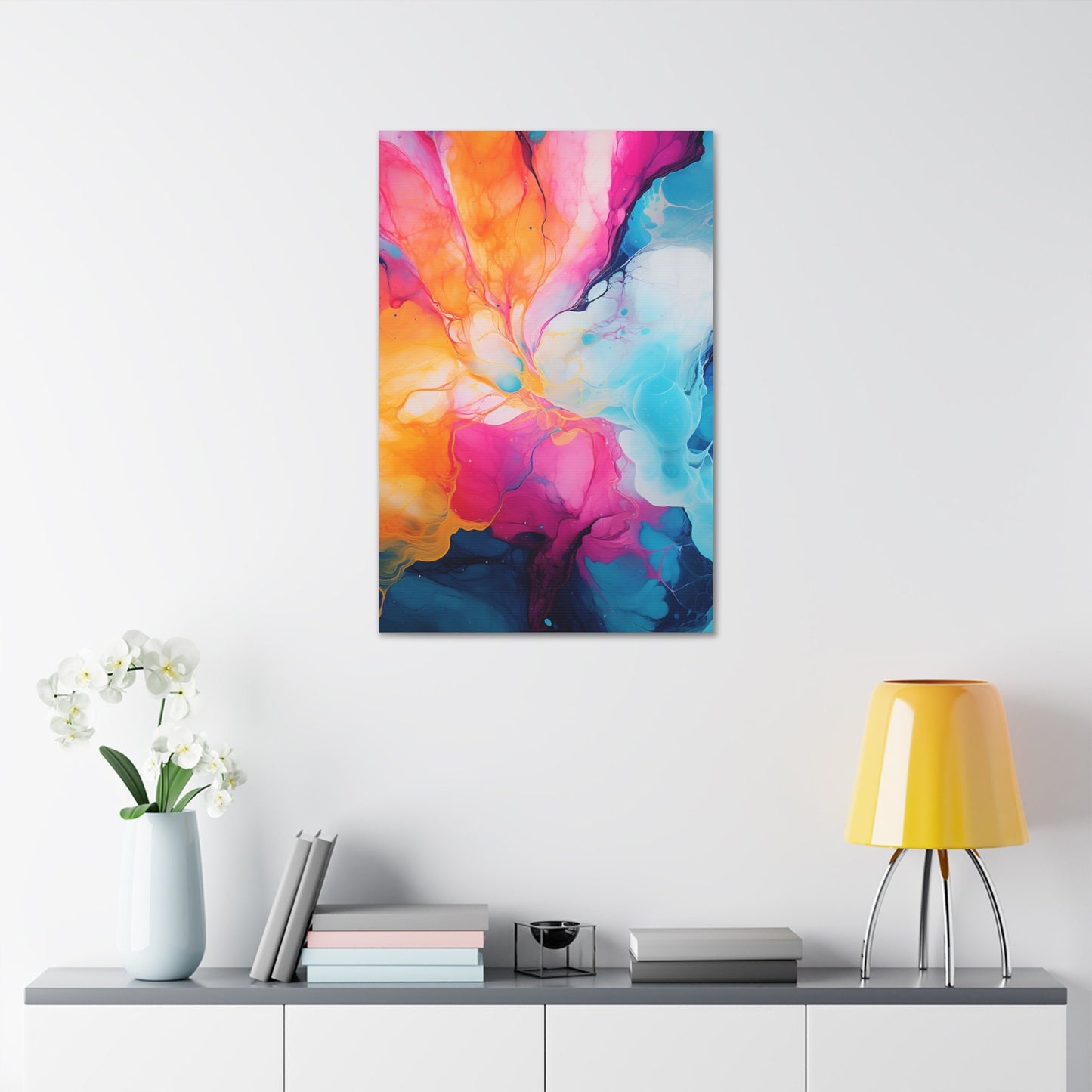 Unique Wall Art for your Home, Apartment, Room. Brightly colored paint splash abstract print.