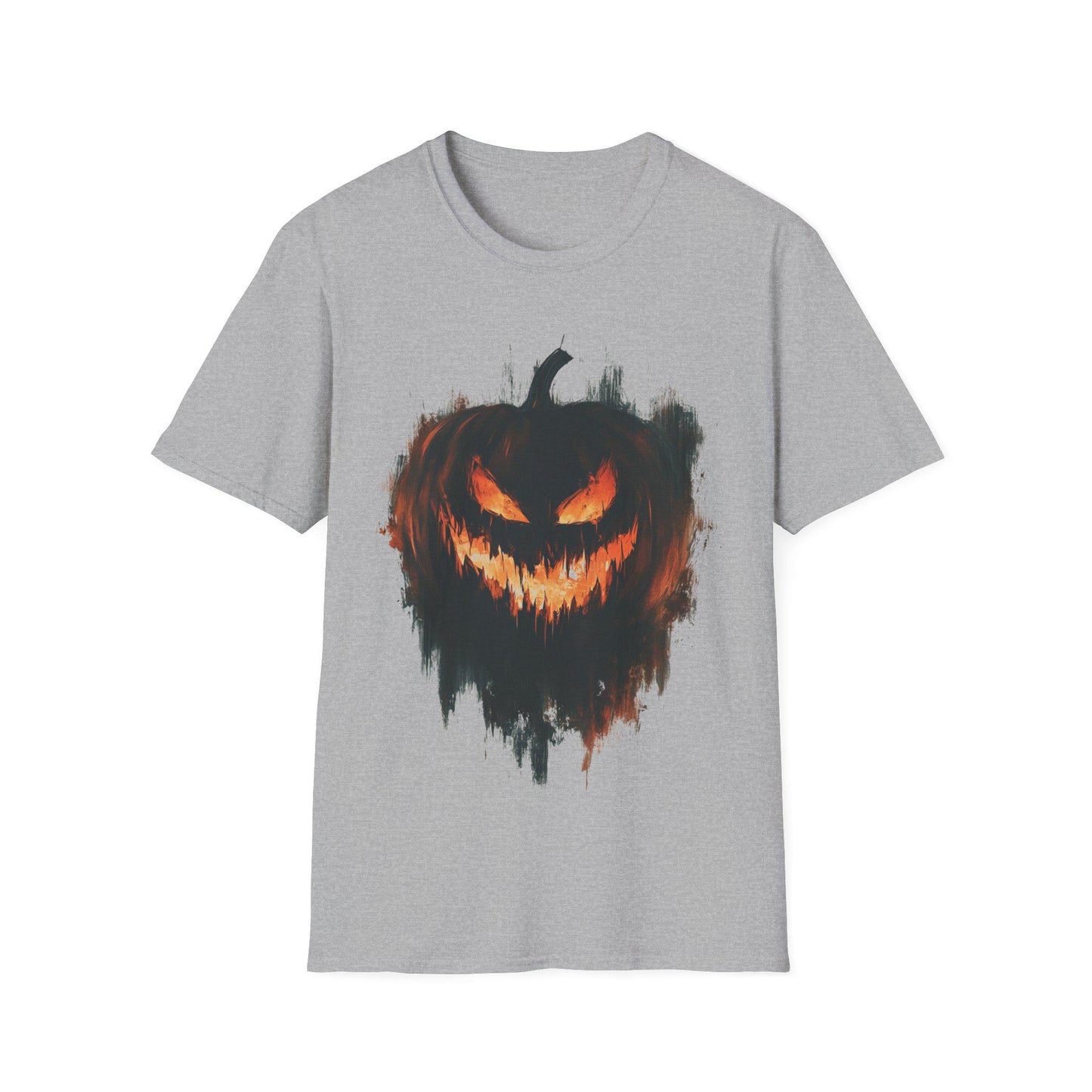 Spooky Pumpkin T-Shirt - Halloween Cotton Tee - Creepy Graphic Shirt for Halloween Lovers